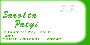 sarolta patyi business card